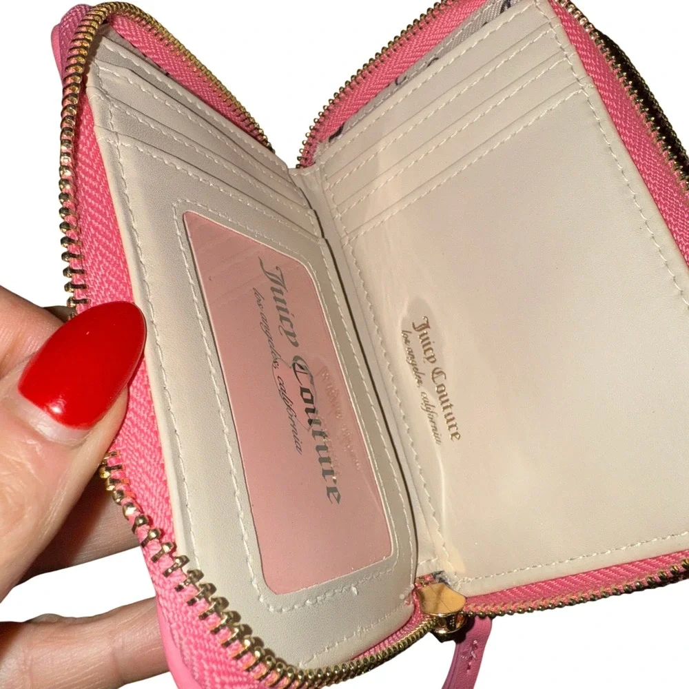 NWOT Juicy Couture Wallet Light‎ Pink Terry Cloth Logo Handbag Cardholder Wallet